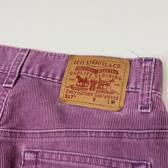 Vintage Levi’s 517 Purple Corduroy Boot Cut Pants Slim Fit Mid Rise Jeans Sz 7 - Picture 7 of 8
